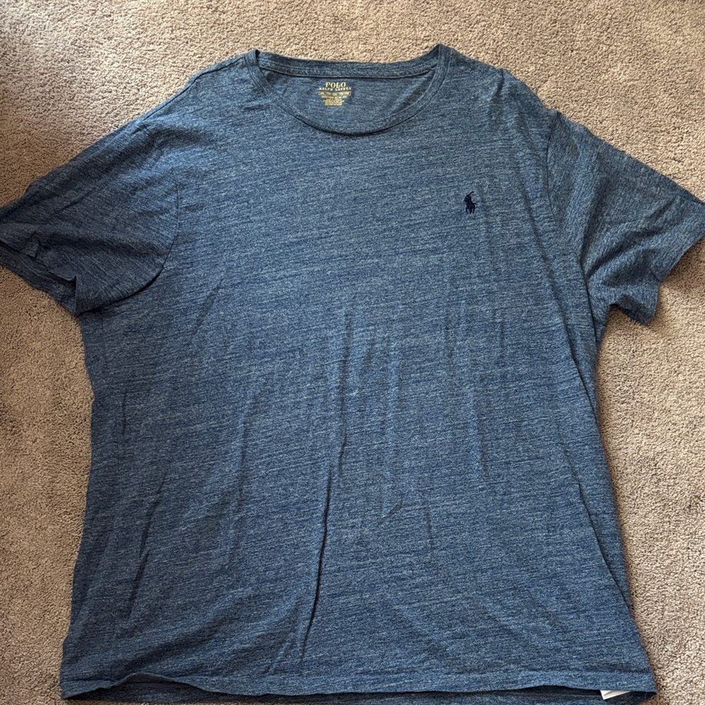 Polo by Ralph Lauren Men's Heathered Blue Tee